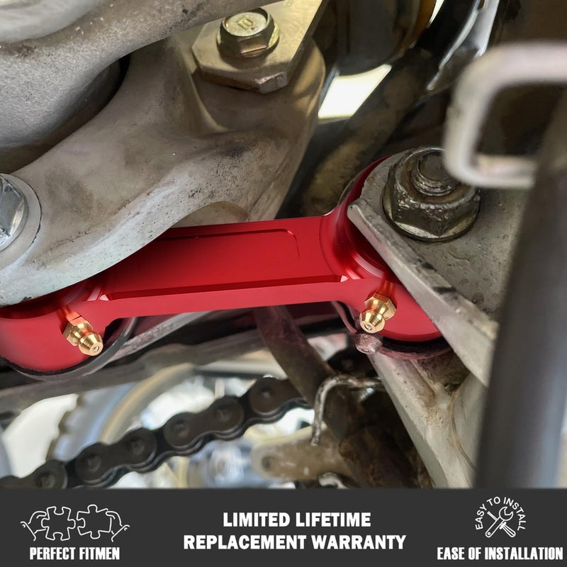 OICCTBF Rear Suspension Lowering Link,Billet Aluminum Motorcycle Off-road Bike Lowers Rear Suspension Drop Link Kit for Honda XR650L 1993-2024 for XR600R 1985-2024 (RED) - Image 4